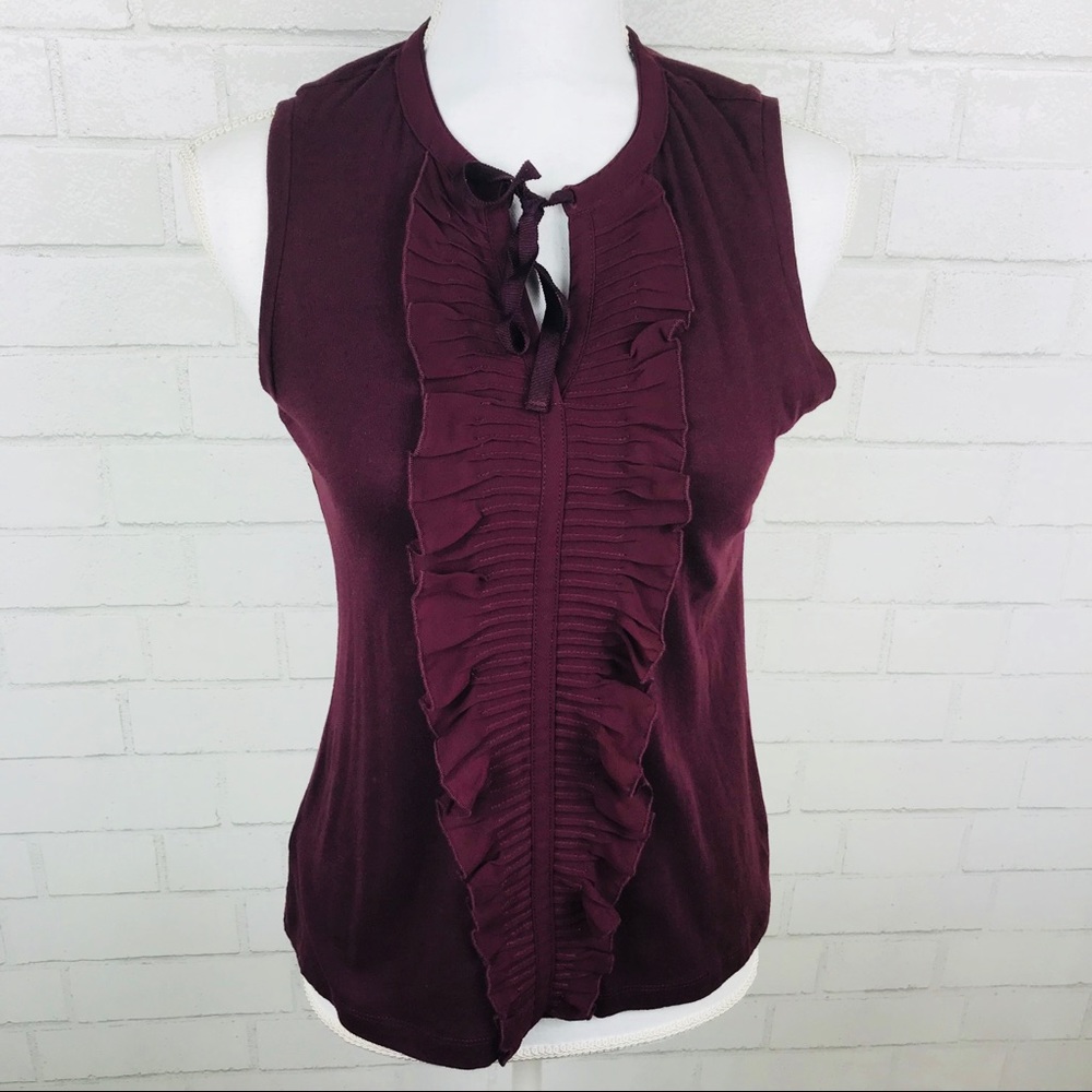 Ann Taylor LOFT Wine Sleeveless Top SzS Petite